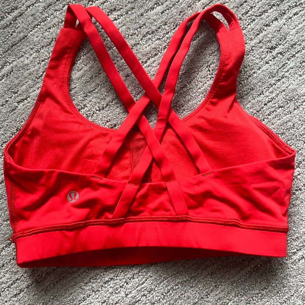 Lululemon Energy Sports Bra- Size 6 in Orange/Red